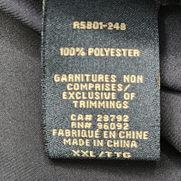 Renuar Top Womens XXL Black Sleeveless V-Neck Pleated Asymmetric Blouse Silky - Picture 5 of 9